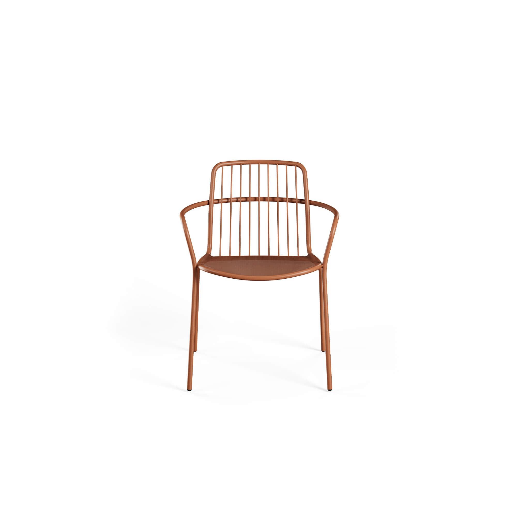 Poltroncina-Alisea-da-giardino-in-Acciaio-EMU-arredamenti-da-esterno La poltroncina Alisea in acciaio per outdoor è una soluzione di design contract progettata per l’arredo urbano e gli spazi esterni ad alta frequentazione. Ideale per bar, ristoranti, dehors, terrazze e spazi pubblici, unisce resistenza, funzionalità ed estetica contemporanea. Ispirata alla leggerezza del vento, la poltroncina Alisea presenta un sedile in lamiera stirata, che assicura traspirabilità, comfort e facilità di manutenzione, rendendola perfetta per l’uso outdoor. Lo schienale in aste metalliche conferisce un effetto visivo leggero e dinamico, valorizzando l’ambiente circostante. Il design integra due tecnologie costruttive – barra curva in acciaio e lamiera stirata – garantendo solidità strutturale, durabilità e resistenza agli agenti atmosferici, anche in contesti contract ad alto utilizzo. Disponibile in una vasta gamma di colori, la poltroncina Alisea si adatta facilmente a stili moderni, industriali e contemporanei, offrendo massima versatilità progettuale per l’arredo outdoor professionale.